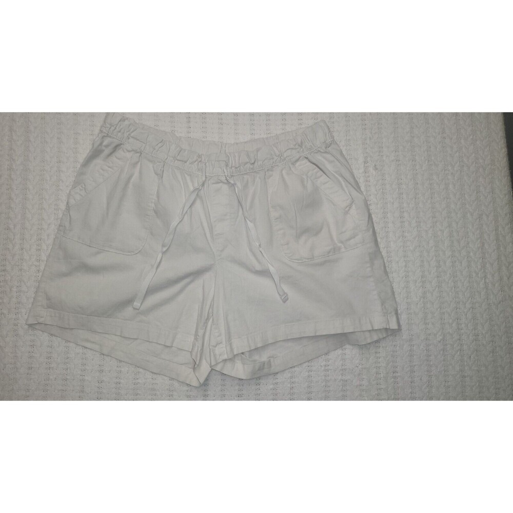 Lane Bryant Drawstring Waist Cream Linen/Rayon Womens Shorts 16